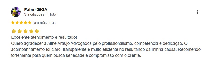 Avaliação de cliente 1