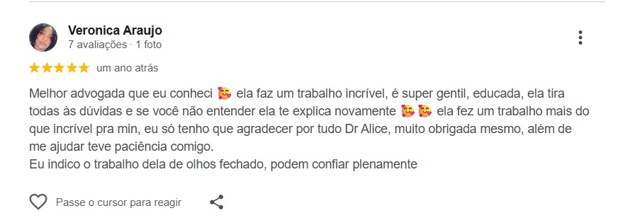 Avaliação de cliente 10