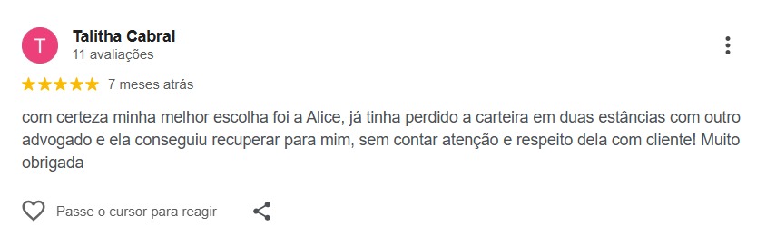 Avaliação de cliente 7